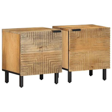 Bedside Cabinet Brown 40X33X46 Cm Solid Wood Mango