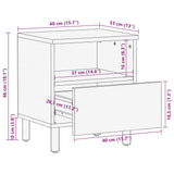 Bedside Cabinets 2 Pcs Brown 40X33X46 Cm Solid Wood Mango
