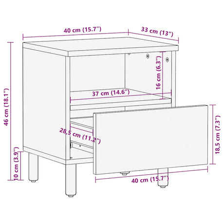 Bedside Cabinets 2 Pcs Brown 40X33X46 Cm Solid Wood Mango