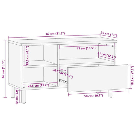 Tv Cabinet 80X33X46 Cm Solid Wood Mango
