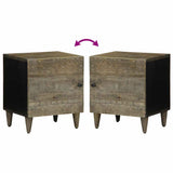 Bedside Cabinets 2 Pcs Light Grey 40X33X46 Cm Solid Wood Mango
