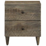 Bedside Cabinet Light Grey 40X33X46 Cm Solid Wood Mango