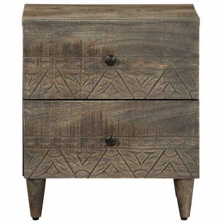 Bedside Cabinet Light Grey 40X33X46 Cm Solid Wood Mango