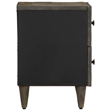 Bedside Cabinet Light Grey 40X33X46 Cm Solid Wood Mango
