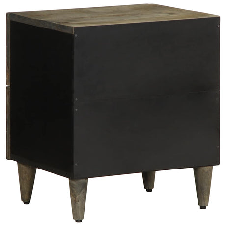 Bedside Cabinet Light Grey 40X33X46 Cm Solid Wood Mango
