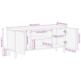 Tv Cabinet Light Grey 105X33.5X46 Cm Solid Wood Mango
