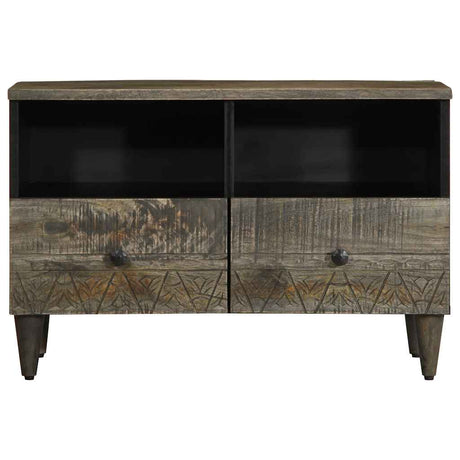 Tv Cabinet Light Grey 70X33.5X46 Cm Solid Wood Mango