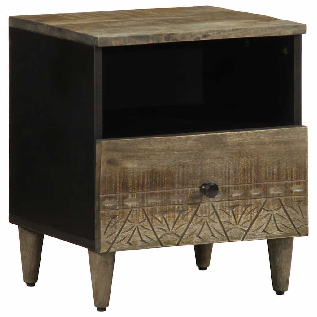 Bedside Cabinets 2 Pcs Light Grey 40X33X46 Cm Solid Wood Mango