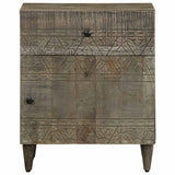 Bedside Cabinet Light Grey 50X33X60 Cm Solid Wood Mango