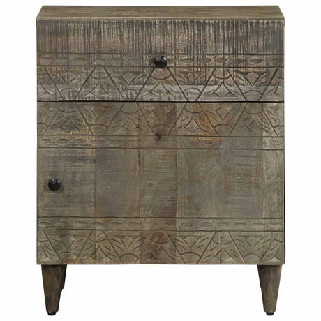 Bedside Cabinet Light Grey 50X33X60 Cm Solid Wood Mango