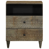 Bedside Cabinet Light Grey 50X33X60 Cm Solid Wood Mango