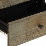 Bedside Cabinet Light Grey 50X33X60 Cm Solid Wood Mango