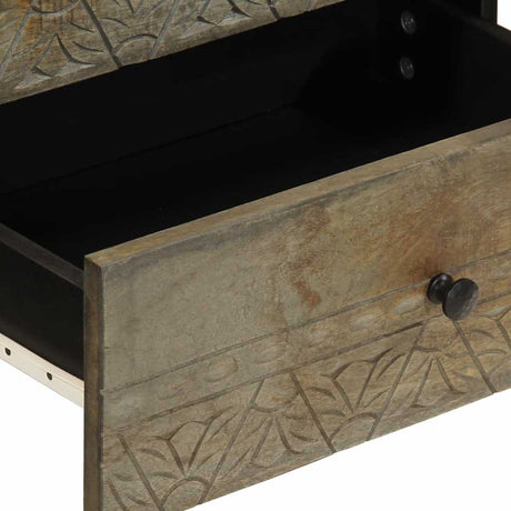 Bedside Cabinet Light Grey 50X33X60 Cm Solid Wood Mango