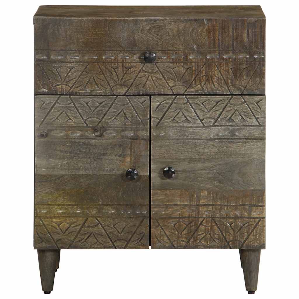 Bedside Cabinet Light Grey 50X33X60 Cm Solid Wood Mango