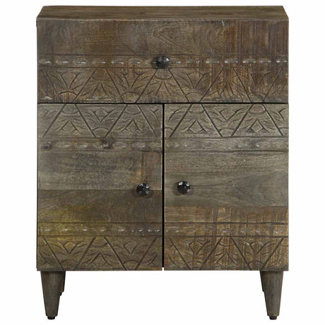Bedside Cabinet Light Grey 50X33X60 Cm Solid Wood Mango