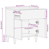 Bedside Cabinet Light Grey 50X33X60 Cm Solid Wood Mango