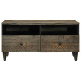 Coffee Table Light Grey 80X54X40 Cm Solid Wood Mango