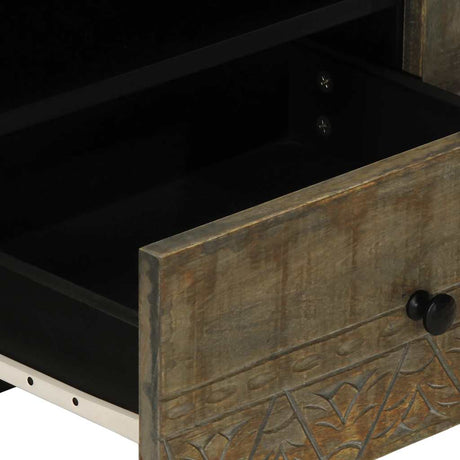 Tv Cabinet Light Grey 105X33.5X46 Cm Solid Wood Mango