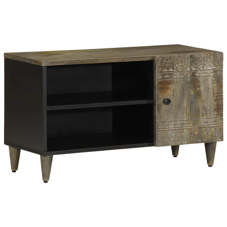 Tv Cabinet Light Grey 80X31.5X46 Cm Solid Wood Mango