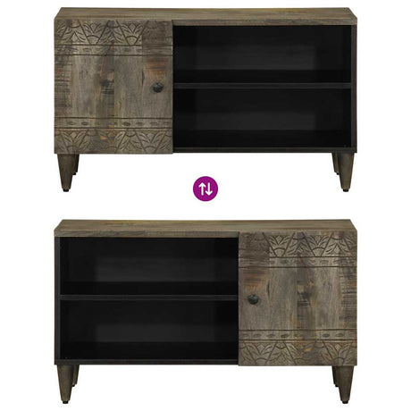 Tv Cabinet Light Grey 80X31.5X46 Cm Solid Wood Mango