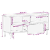 Tv Cabinet Black 100X33X46 Cm Solid Wood Mango