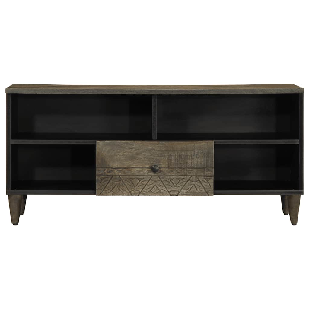 Tv Cabinet Black 100X33X46 Cm Solid Wood Mango