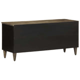 Tv Cabinet Black 100X33X46 Cm Solid Wood Mango