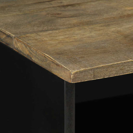 Tv Cabinet Black 80X33X46 Cm Solid Wood Mango