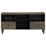 Tv Cabinet Black 100X33X46 Cm Solid Wood Mango