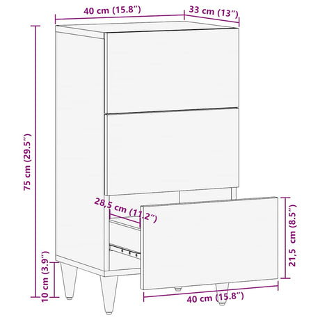 Sideboard 40X33X75 Cm Solid Wood Mango