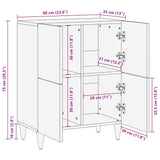 Sideboard 60X33X75 Cm Solid Wood Mango