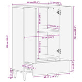 Highboard 60X33X110 Cm Solid Wood Mango