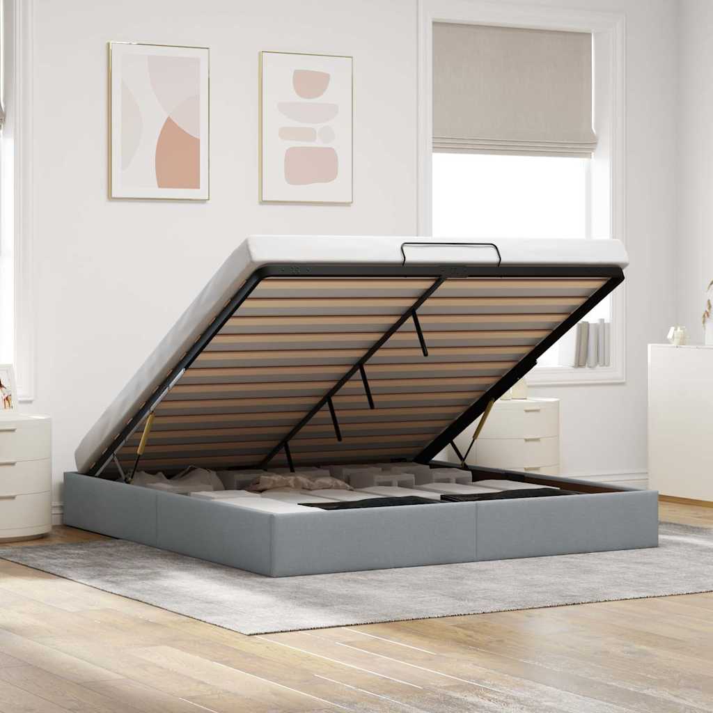 Ottoman Bed Frame Without Mattress Super King Fabric