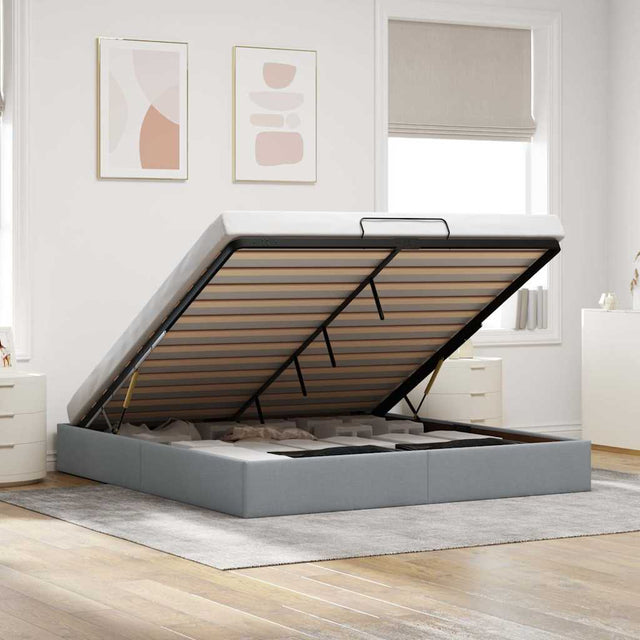 Ottoman Bed Frame Without Mattress Super King Fabric