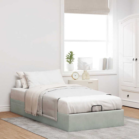 Ottoman Bed Frame No Mattress Single Velvet