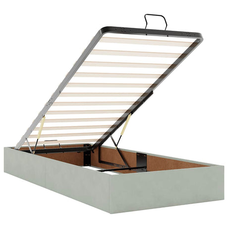 Ottoman Bed Frame No Mattress Single Velvet