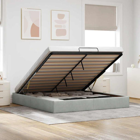 Ottoman Bed Frame No Mattress Single Velvet