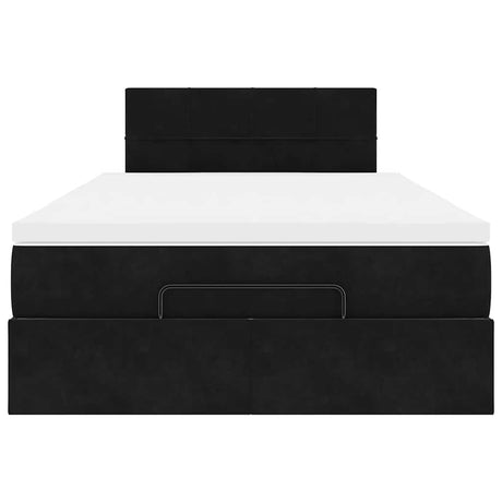 Ottoman Bed With Mattress & Leds 120X200Cm Velvet