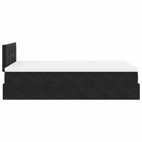 Ottoman Bed With Mattress & Leds 120X200Cm Velvet