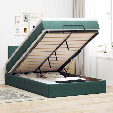 Ottoman Bed With Mattress & Leds 120X200Cm Velvet