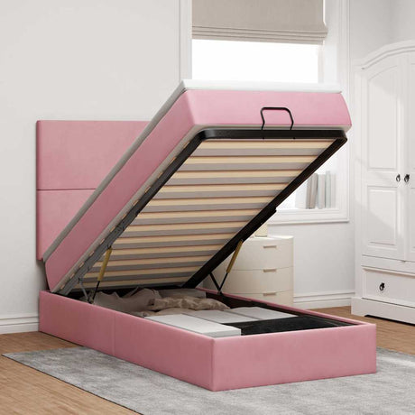 Ottoman Bed With Mattresses 180X200Cm Velvet