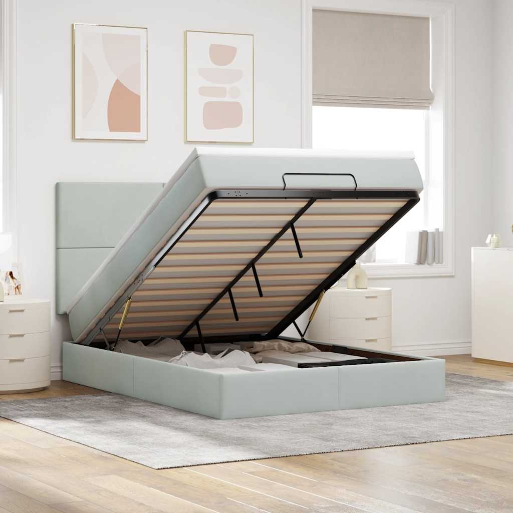 Ottoman Bed With Mattresses 180X200Cm Velvet