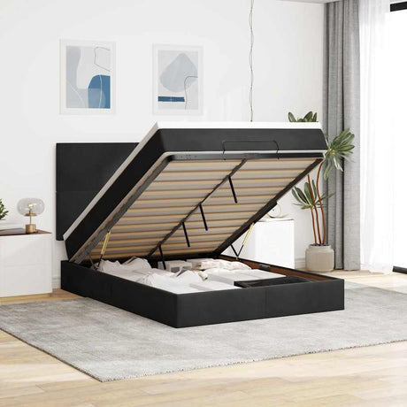 Ottoman Bed With Mattresses 180X200Cm Velvet
