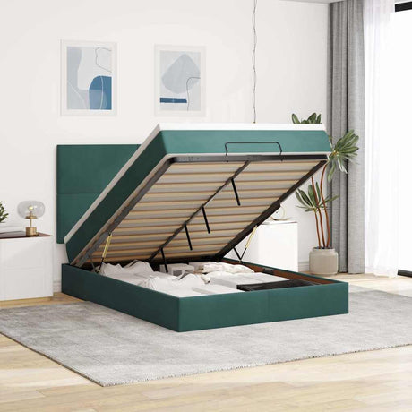 Ottoman Bed With Mattresses 180X200Cm Velvet