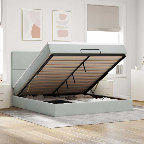 Ottoman Bed With Mattresses 180X200Cm Velvet