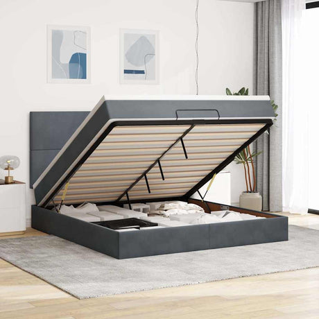 Ottoman Bed With Mattresses 180X200Cm Velvet