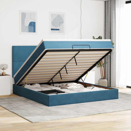 Ottoman Bed With Mattresses 180X200Cm Velvet