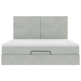 Ottoman Bed with Mattresses Light Grey 180x200cm Velvet