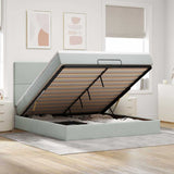 Ottoman Bed with Mattresses Light Grey 180x200cm Velvet