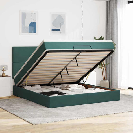 Ottoman Bed With Mattresses 180X200Cm Velvet